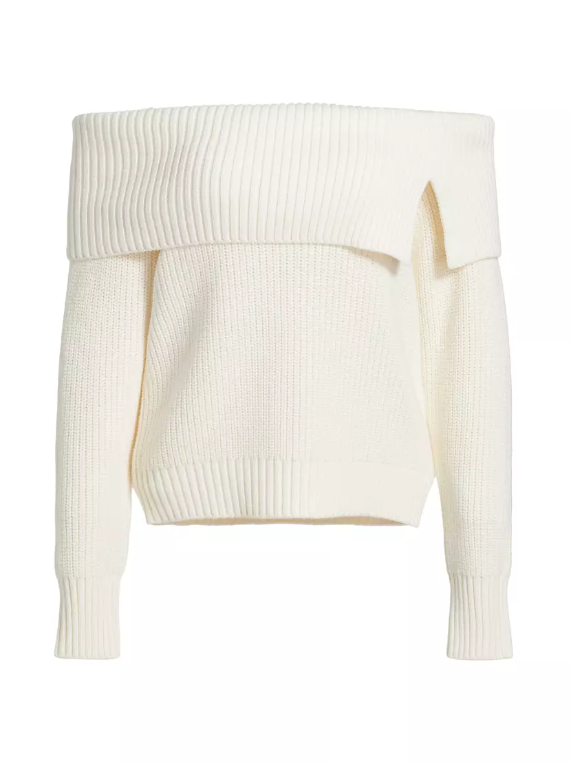 Off-The-Shoulder Chunky Sweater If Only Studio