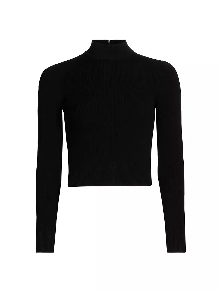 Cropped Rib-Knit Sweater MICHAEL Michael Kors