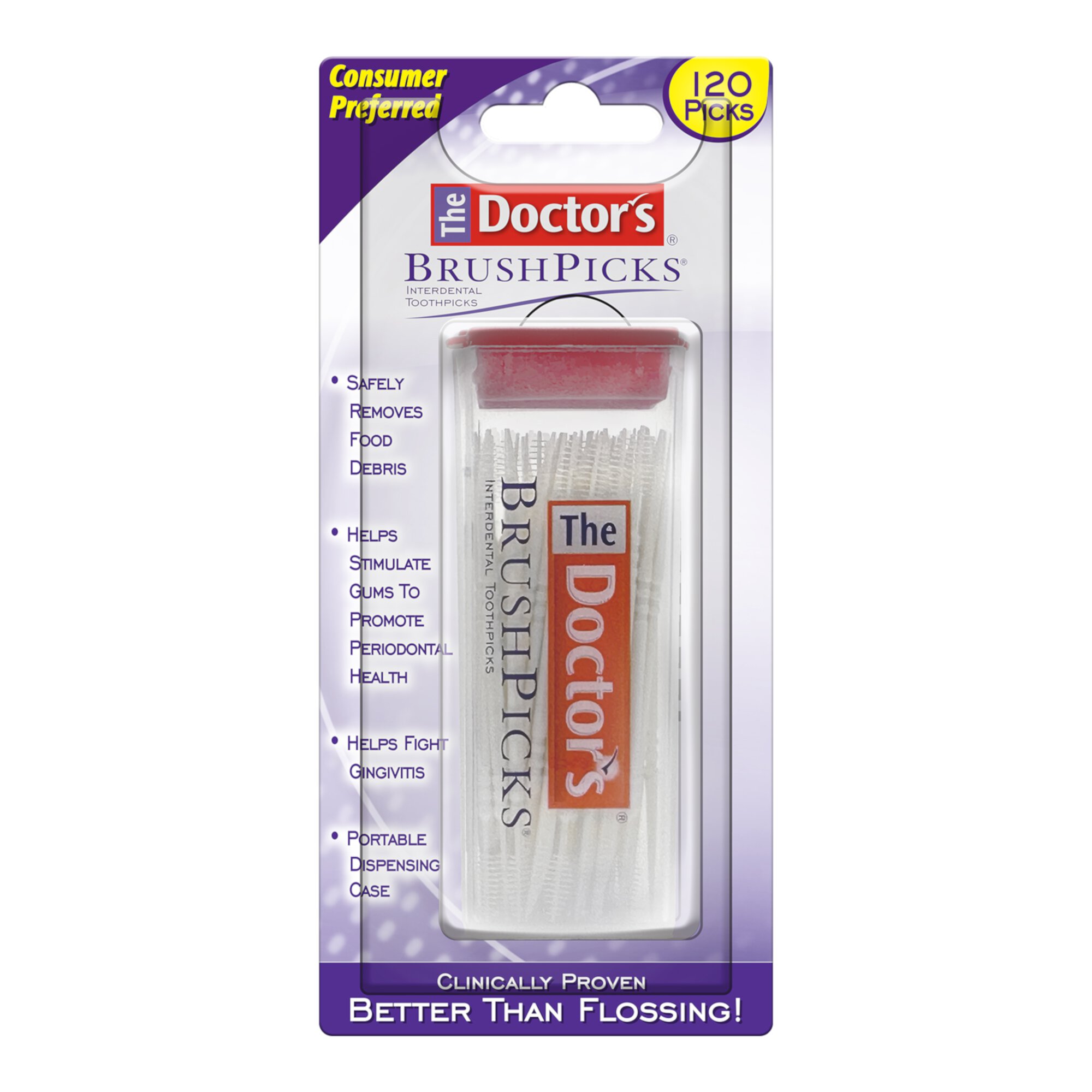 The Doctor’s BrushPicks, Interdental Brushes and Dental Pick 2-in-1, 120 Toothpicks The Doctor's