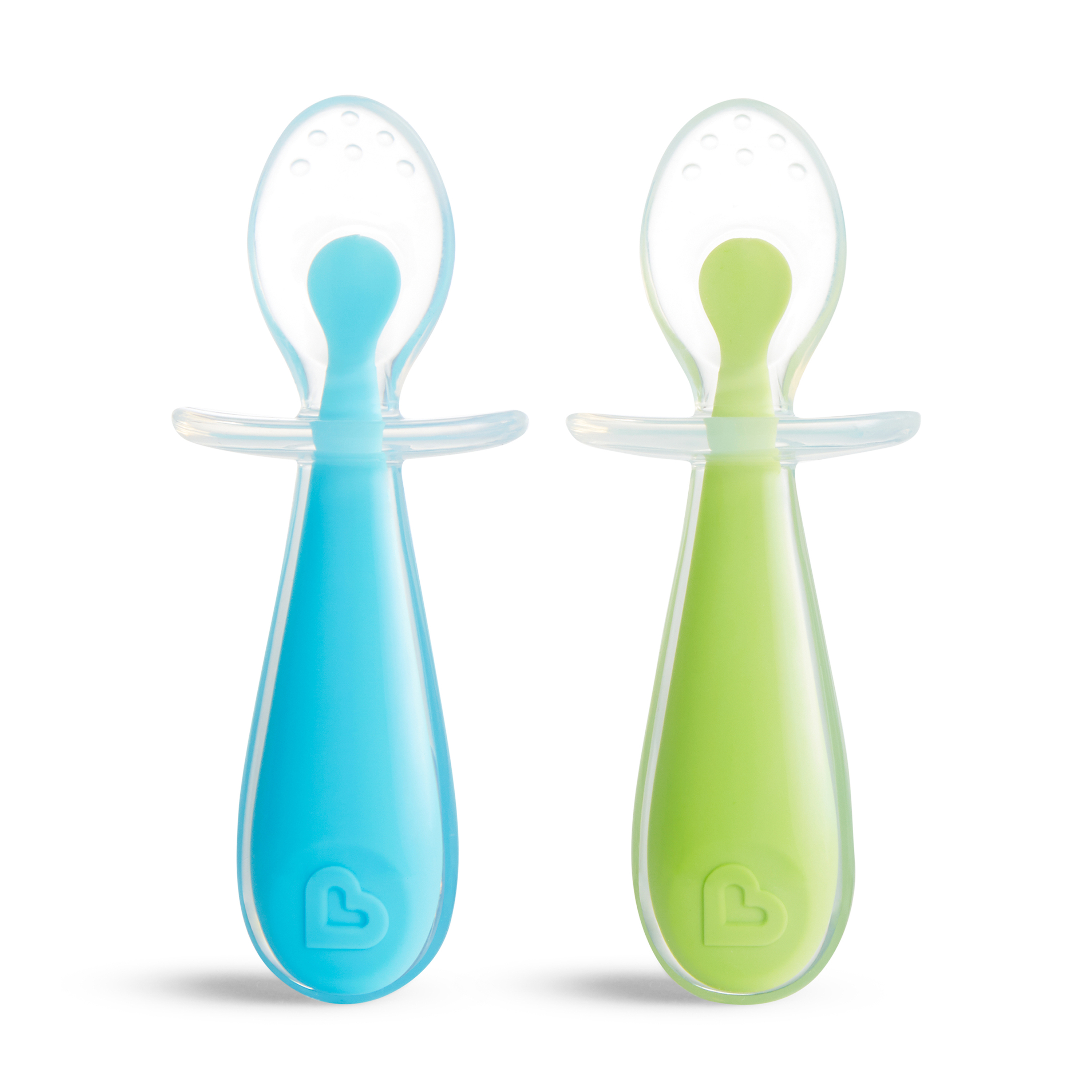 Munchkin® Gentle Scoop™ Silicone Training Spoons, Blue/Green, 2 Pack, Unisex Munchkin