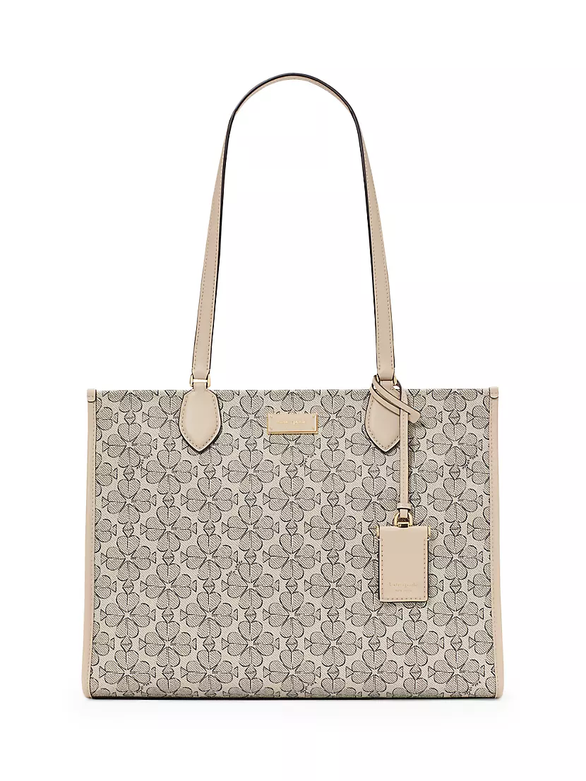 Сумка-тоут из канваса с узором Spade Flower и кожаной отделкой, 37x28x15 см Kate Spade New York