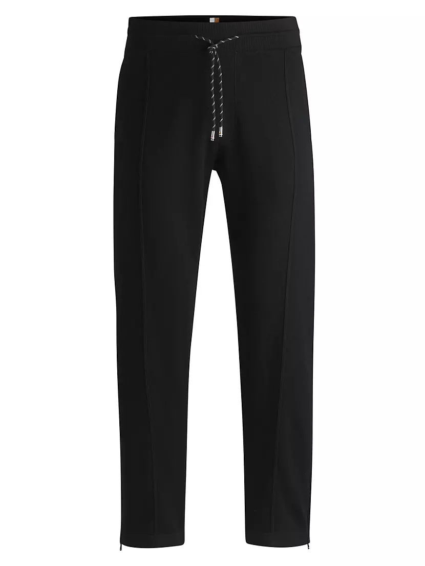 Regular-Fit Trousers in Wool with Zip Hems BOSS