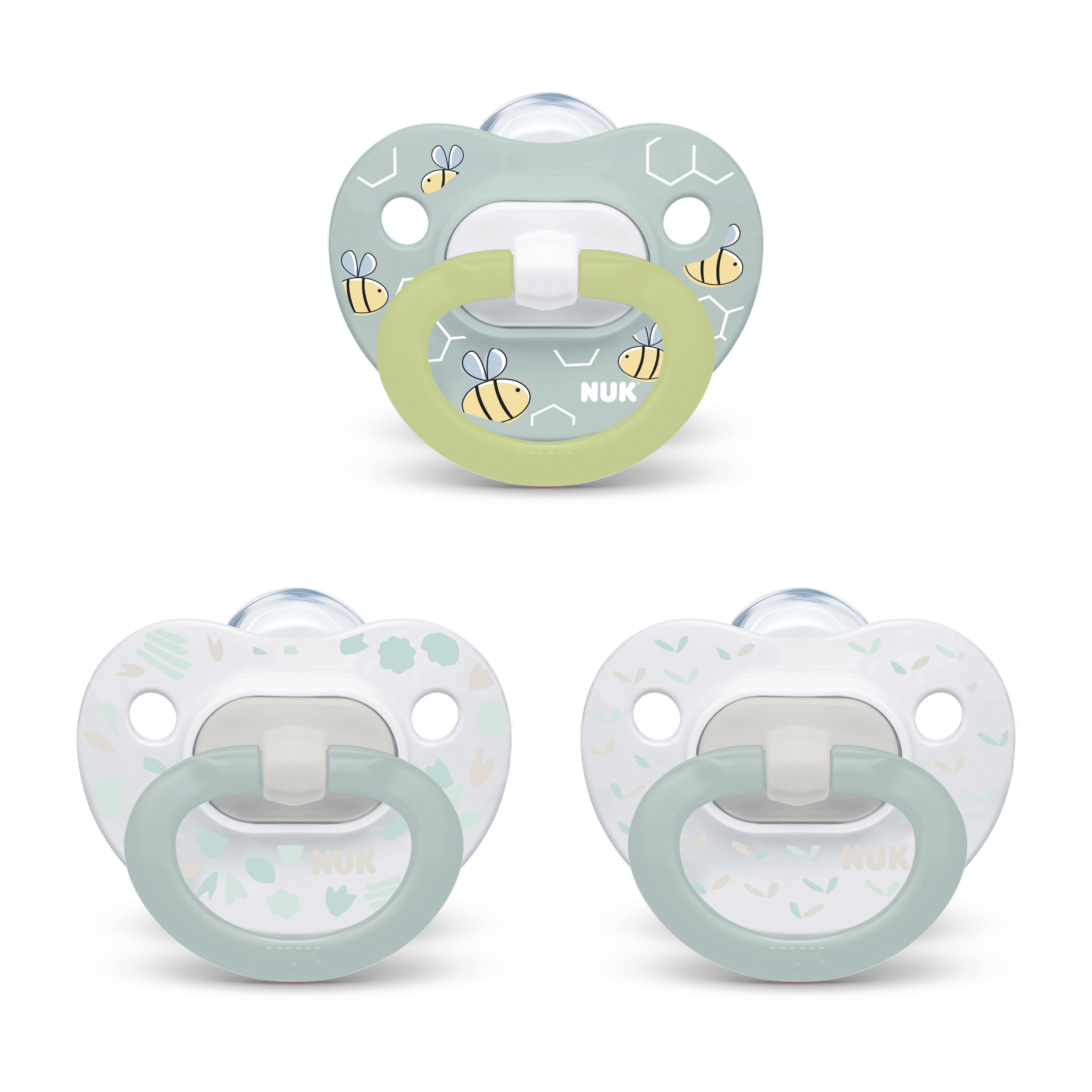 NUK Orthodontic Pacifiers, 3 Pack, 0-6 Months, Unisex NUK