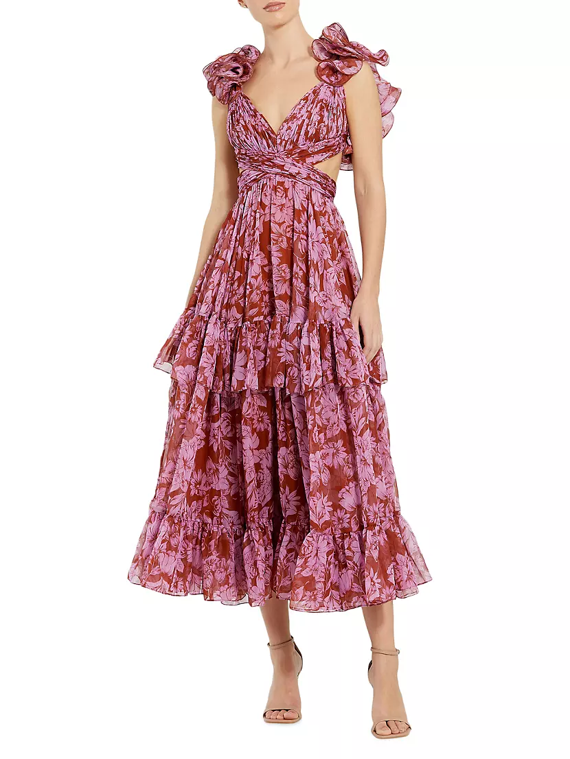 Женское Вечернее платье MAC DUGGAL Floral Chiffon MAC DUGGAL