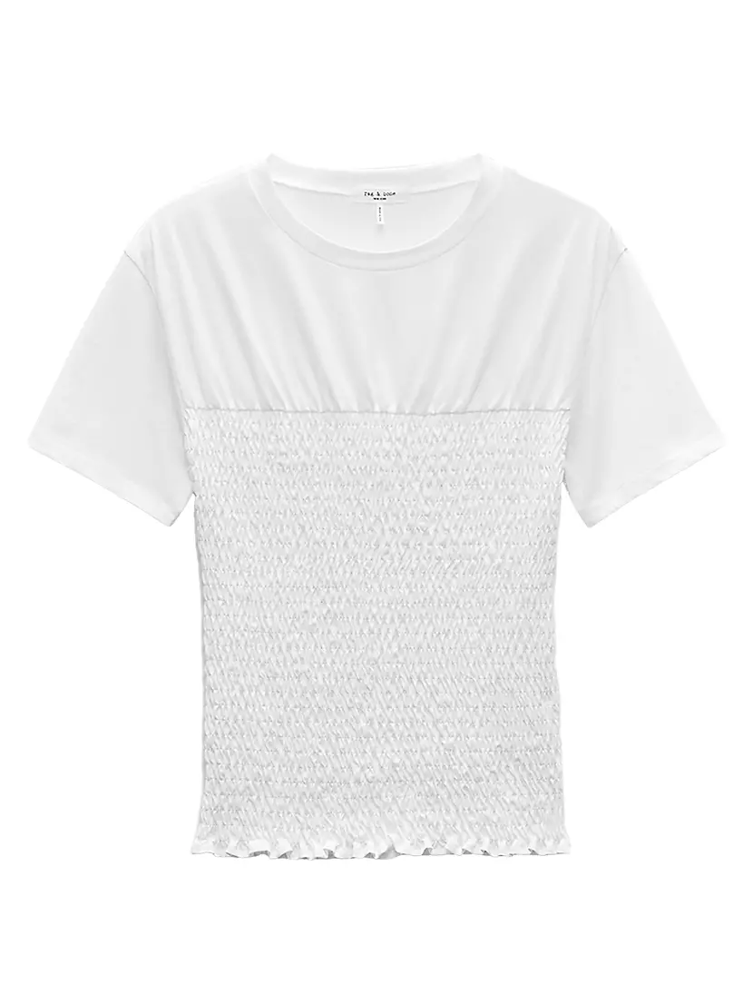 Женская Футболка Rag & Bone Smocked Short-Sleeve T-Shirt Rag & Bone