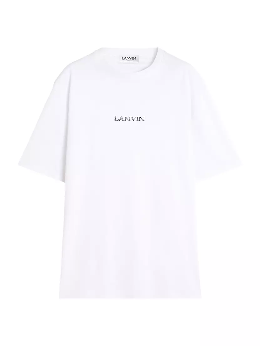 Универсальная классическая футболка Lanvin джерси с вышивкой логотипа Lanvin