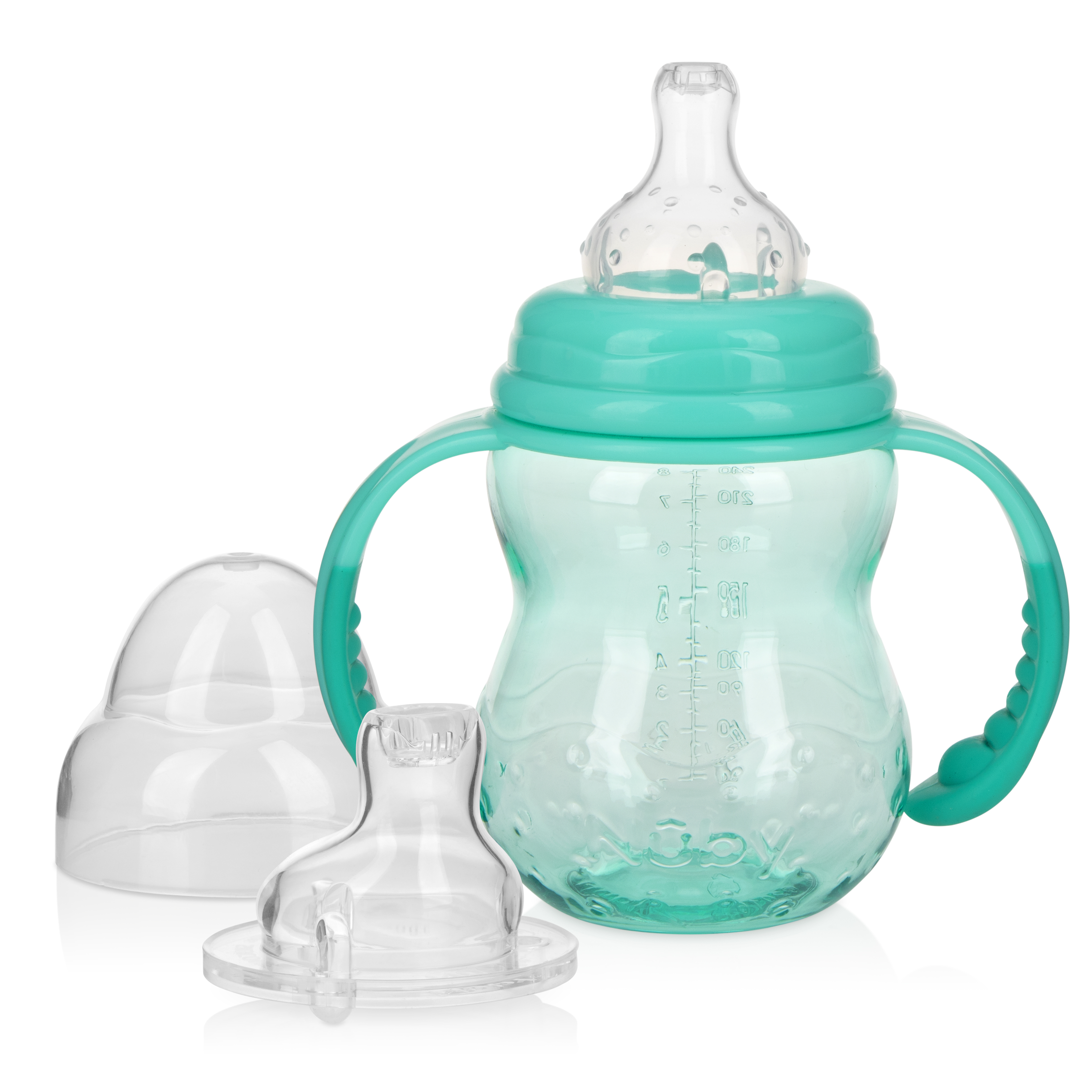 Nuby Bottle-to-Cup Non-Drip Wide Neck Clear Baby Bottle, 8 fl oz NUBY