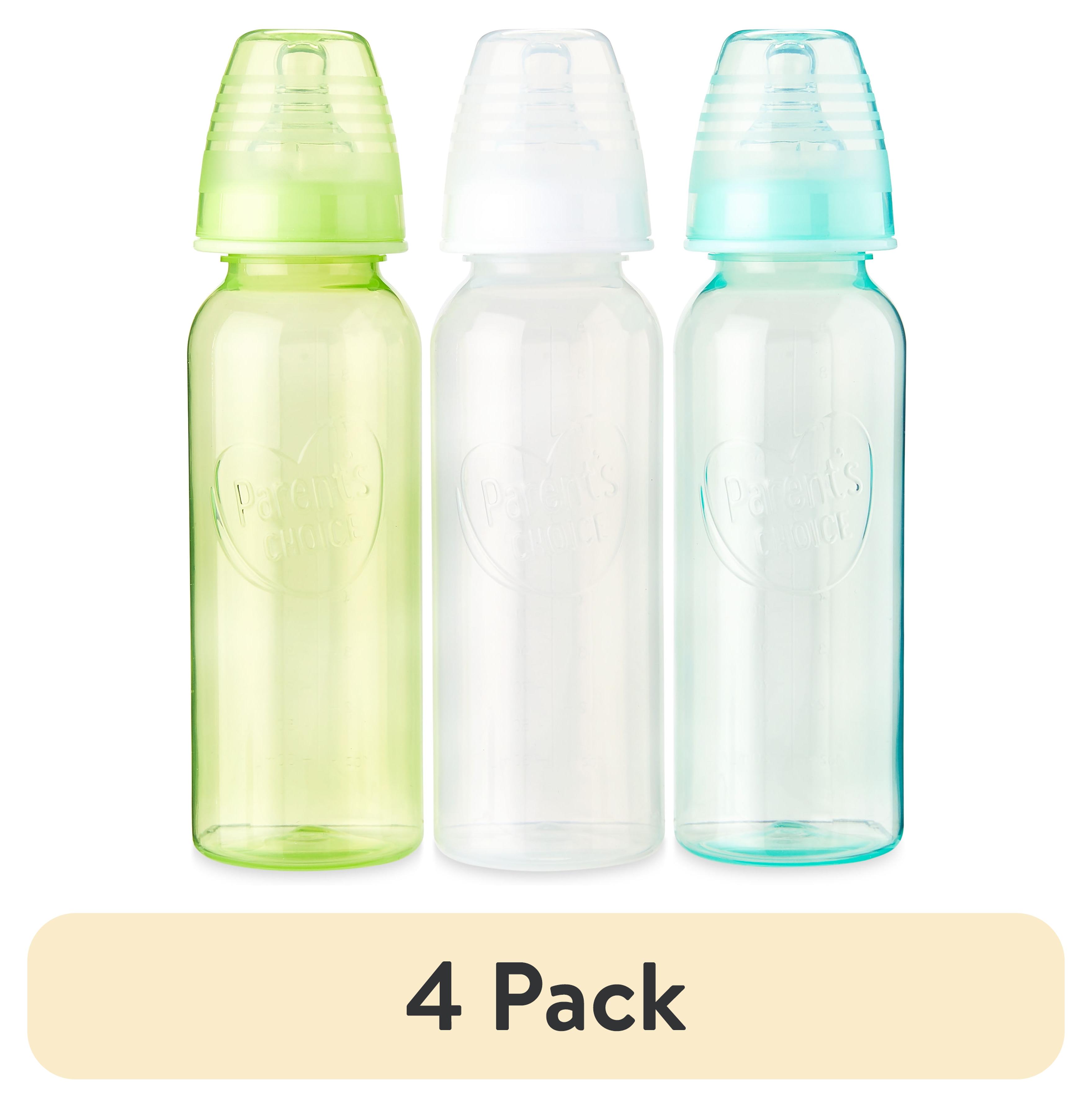 (4 pack) Parent`s Choice Newborn Standard Neck Tinted Bottle 9 fl oz, 0+ Months,  3 Pack, Multicolor Parent's Choice