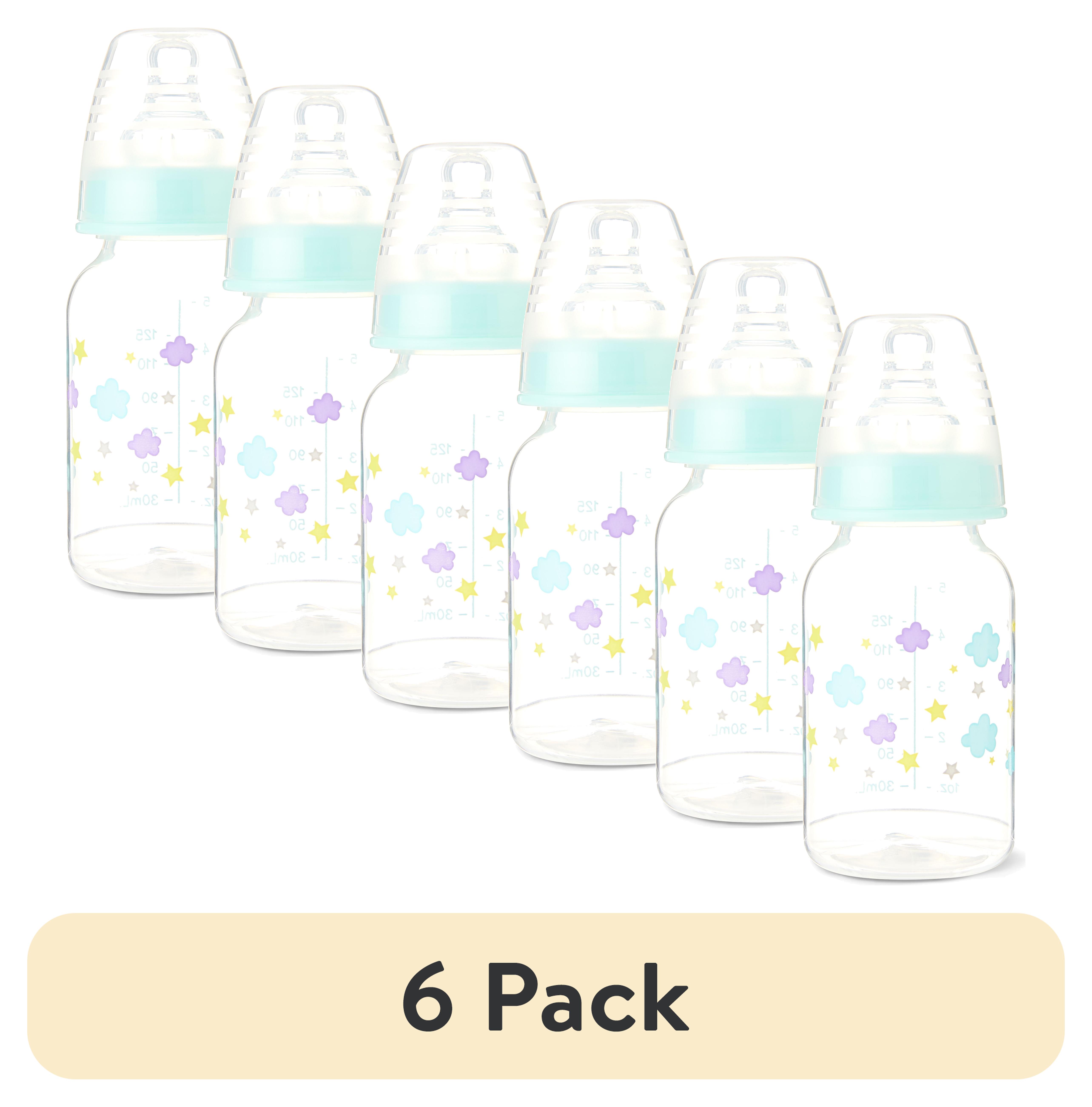 (6 pack) Parent's Choice Standard Neck Baby Bottle, 5 fl oz, Newborn 0 Month & Up, Multicolor, Unisex Parent's Choice