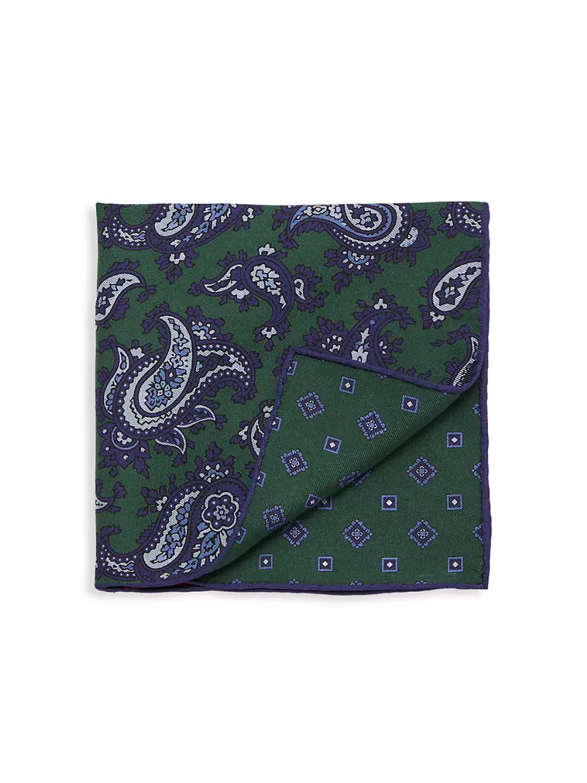 Карманный платок ISAIA Paisley Wool ISAIA