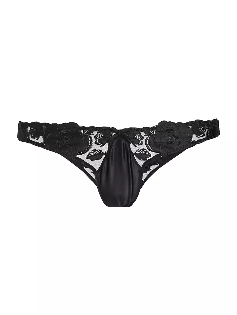 Женские Трусы fleur du mal Rosette Lace Strappy Thong Fleur du mal