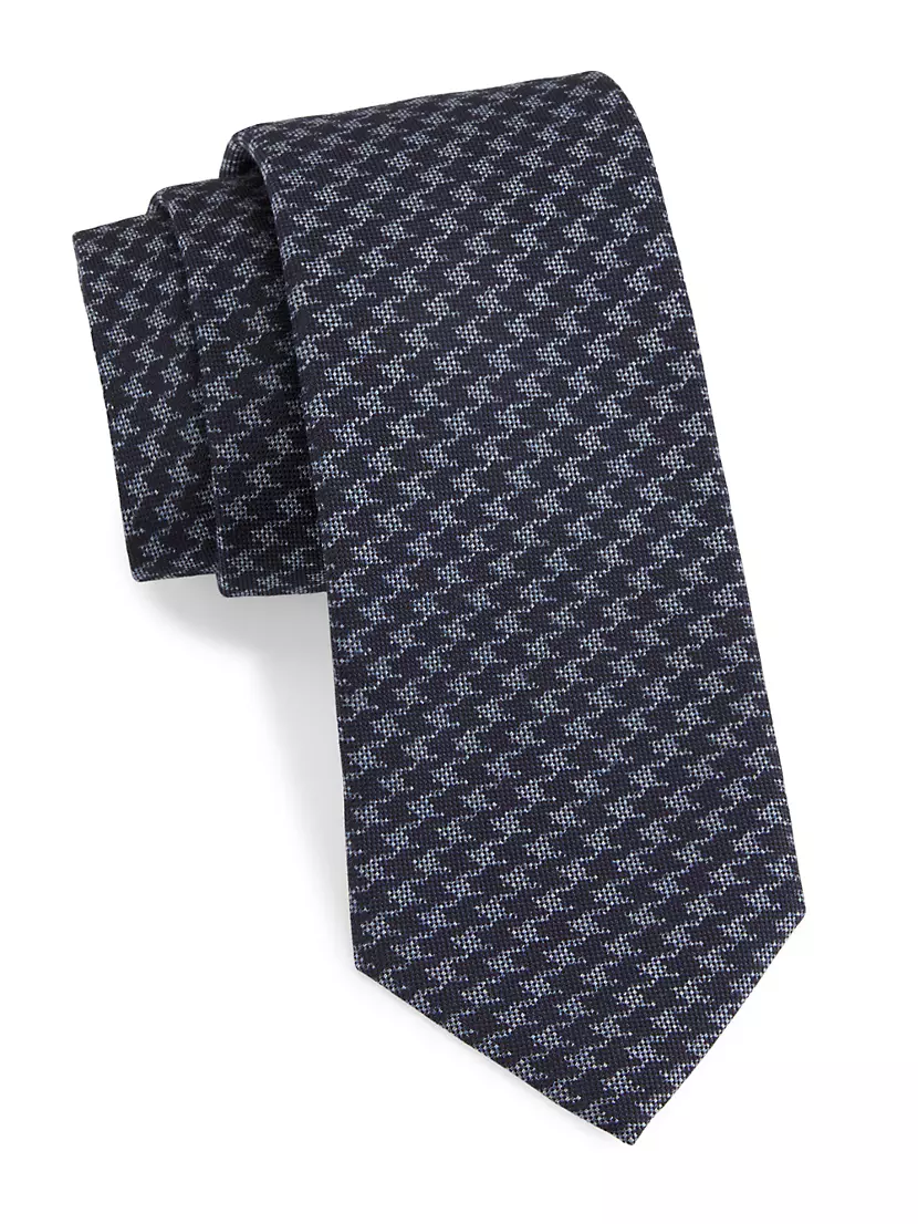 Галстук ISAIA Gingham Wool-Silk ISAIA