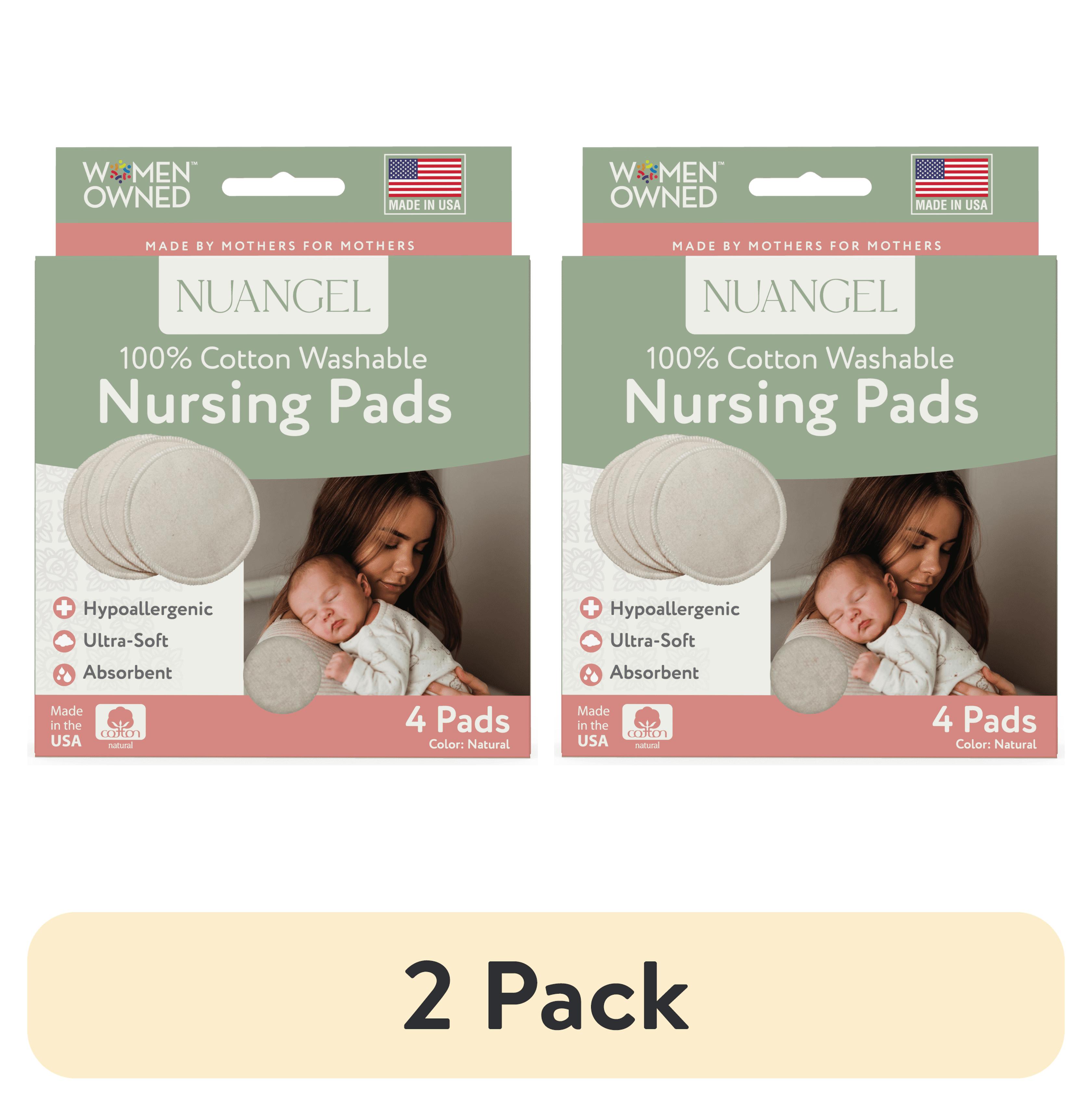 (2 pack) NuAngel Cotton Washable Reusable Nursing Pads, Beige, 4 Count NuAngel