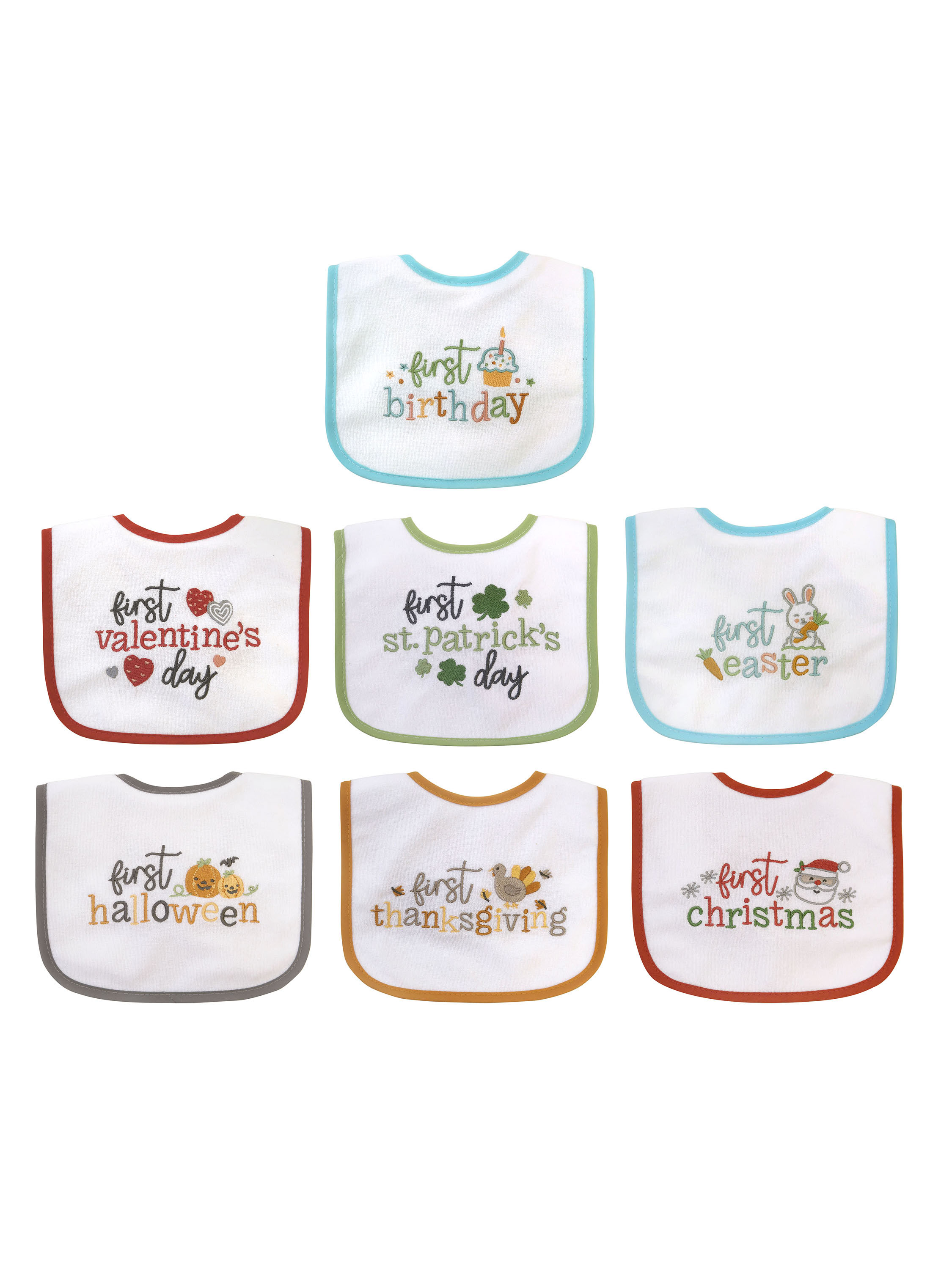 Neat Solutions  My 1st Holiday 7 Pack Unisex Infant Bib Gift Set Neat Solutions