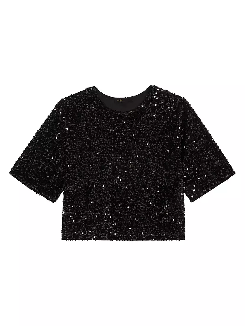 Женская Блузка Maje Sequinned Velvet Top Maje