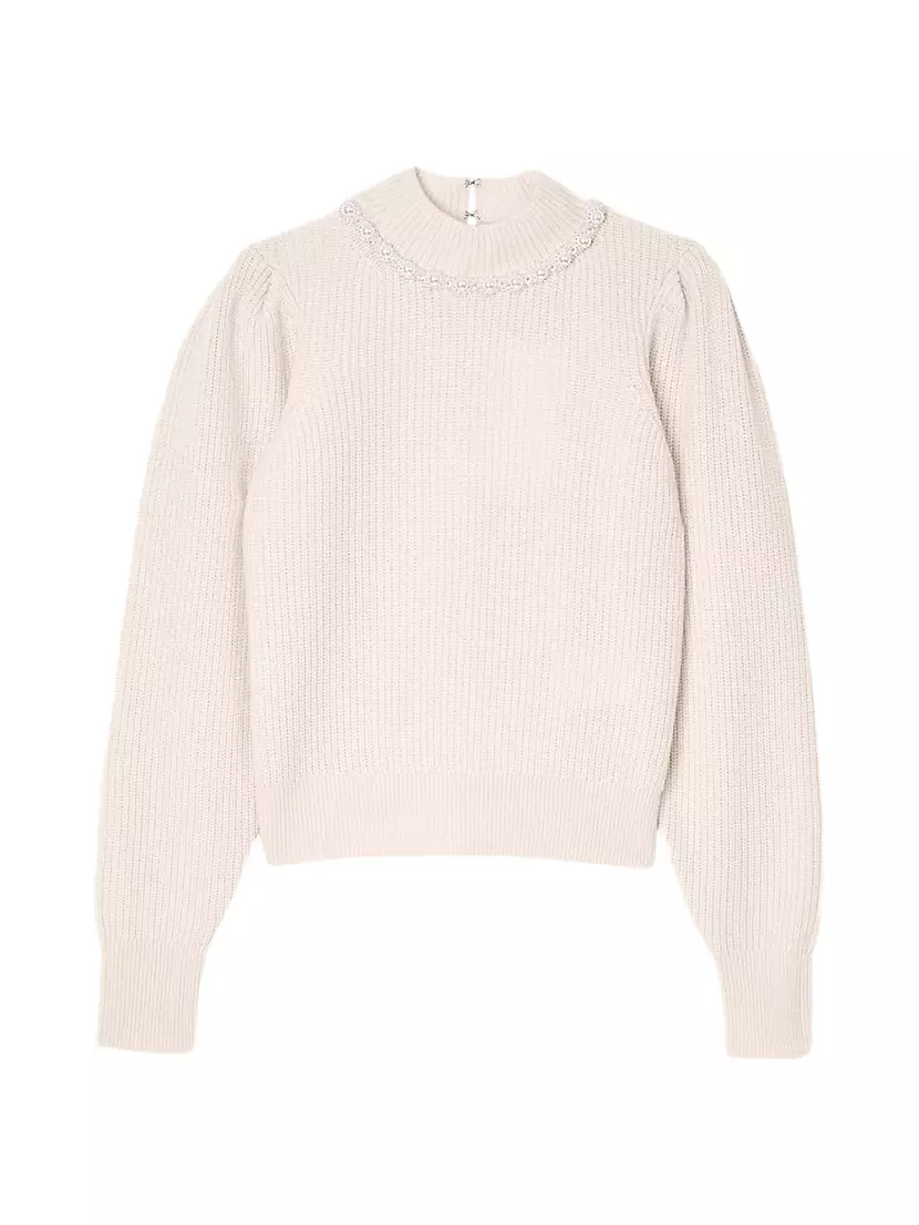 Женский Свитер Sandro Ribbed Wool and Cashmere Sandro