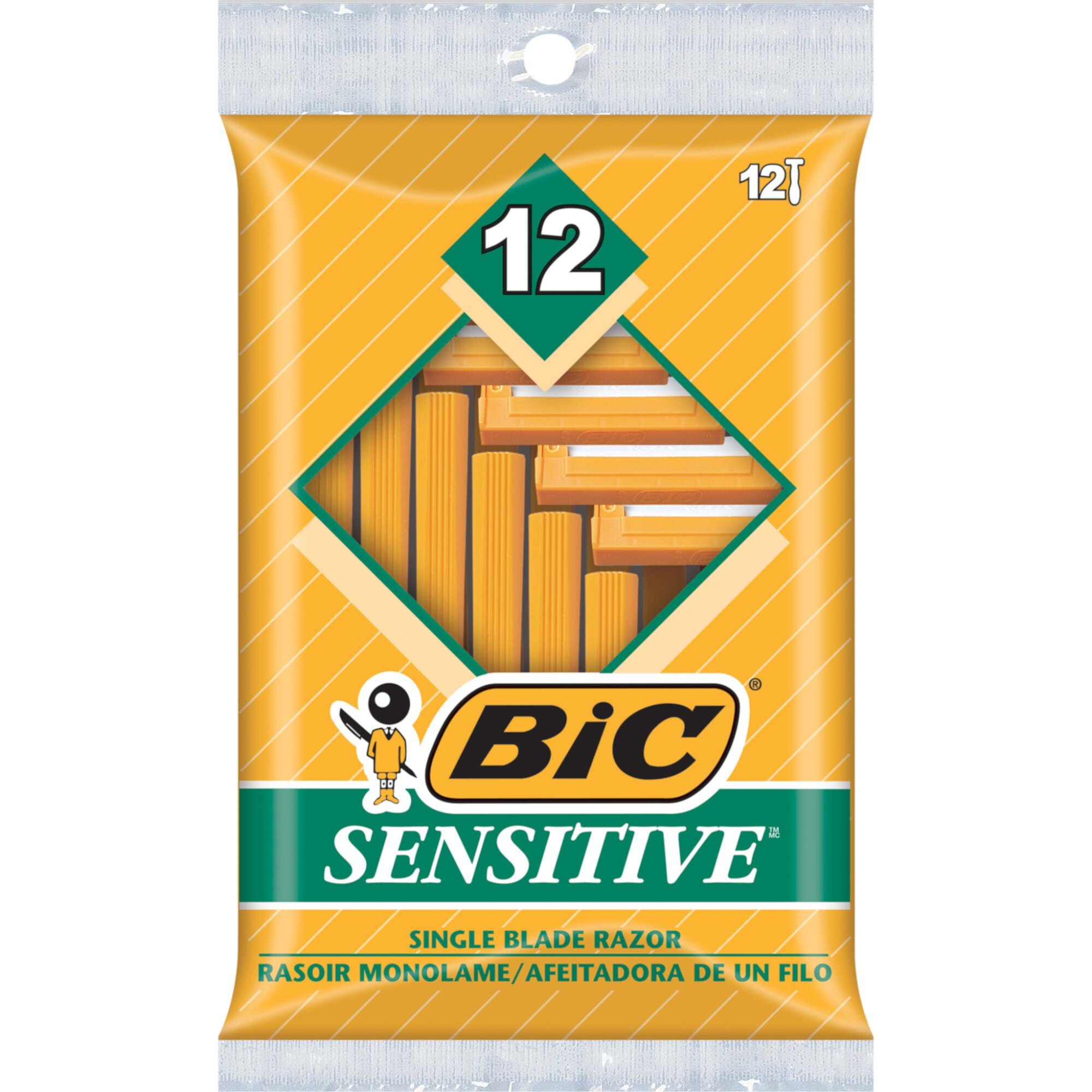 BIC Classic Sensitive Shaver Men's Disposable Razor, 1 Blade, 52 Pack BIC