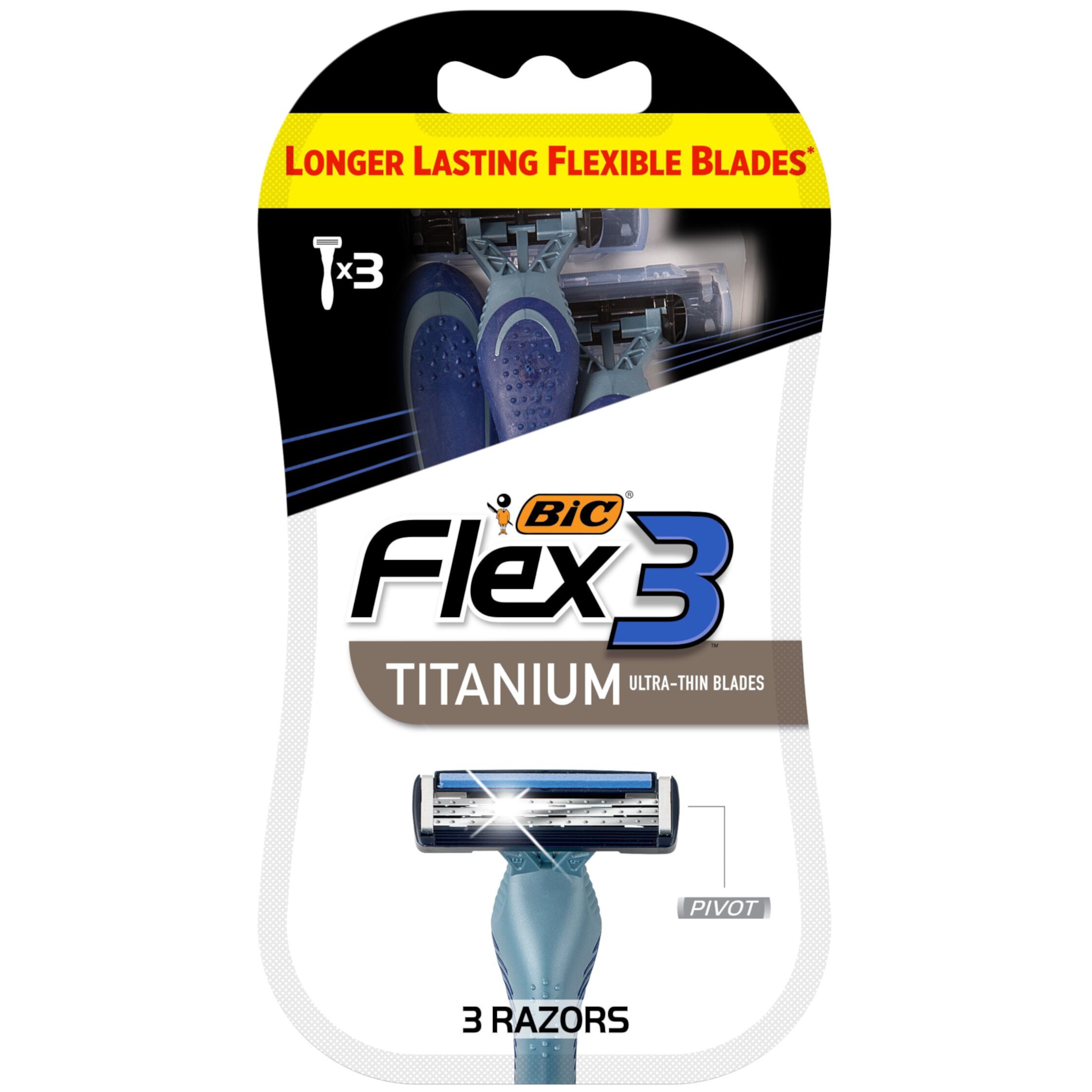 BIC Flex 3 Men’s 3 Blade Disposable Razor, 10 Count BIC