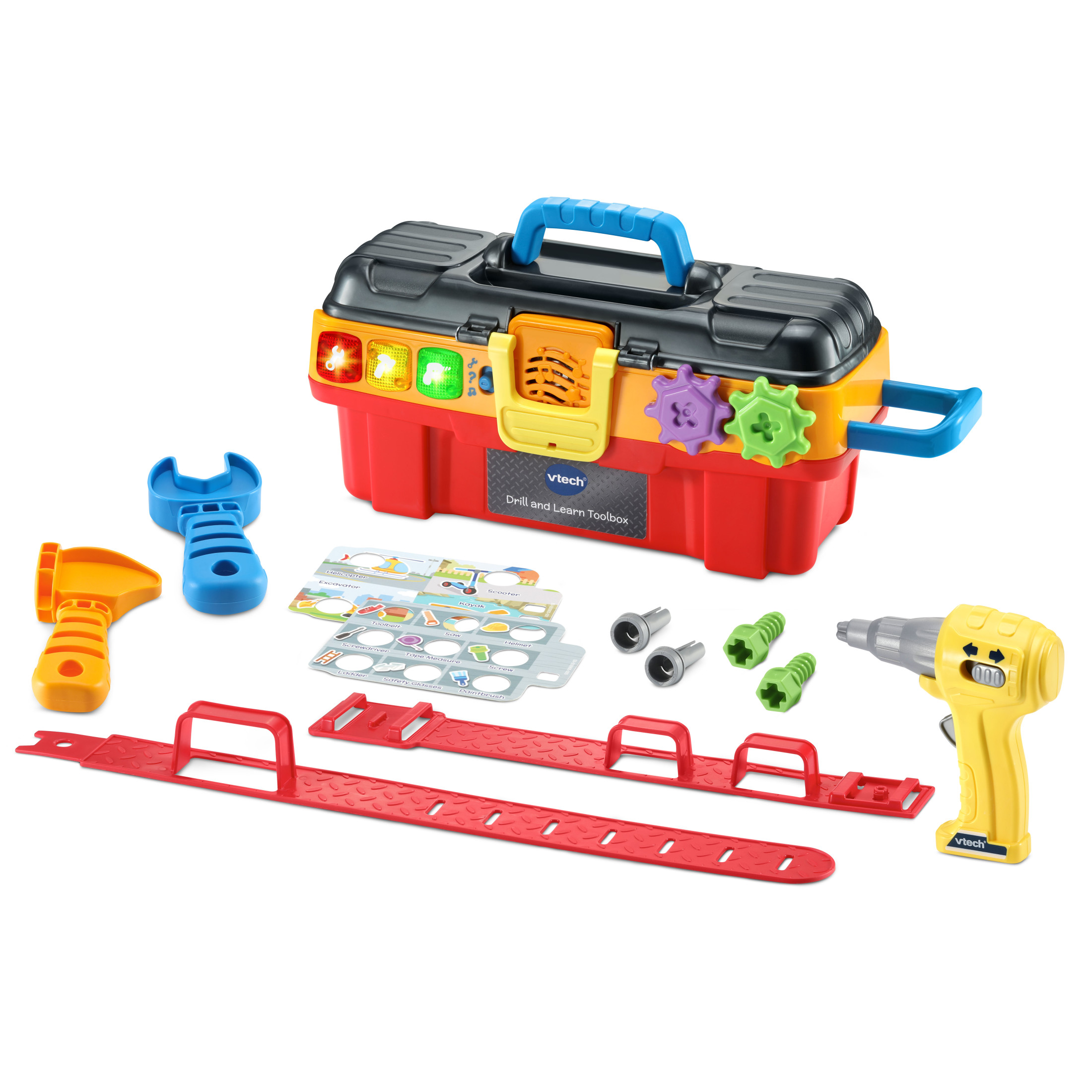 VTech Drill & Learn Toolbox™ Pro Play Construction Toys & Tools with Accessories Included, Baby and Toddler Toys VTech