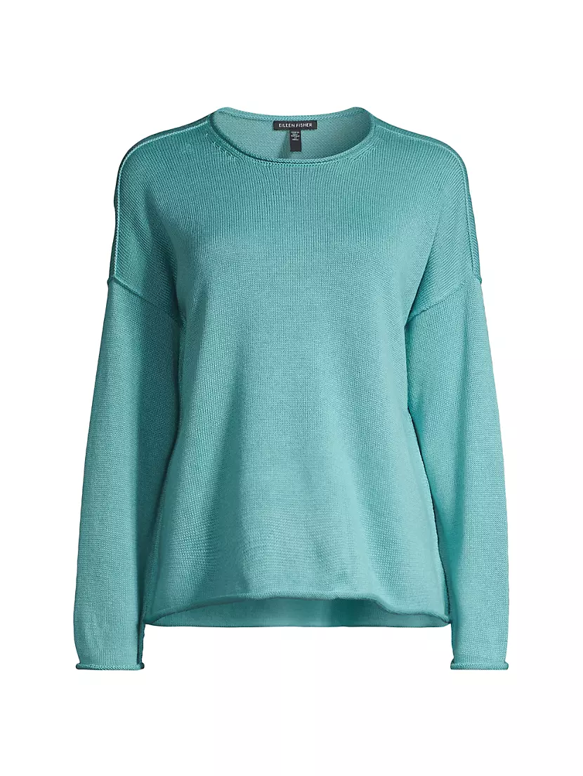 Женский Свитер Eileen Fisher Crewneck из Хлопкового Смеси Eileen Fisher