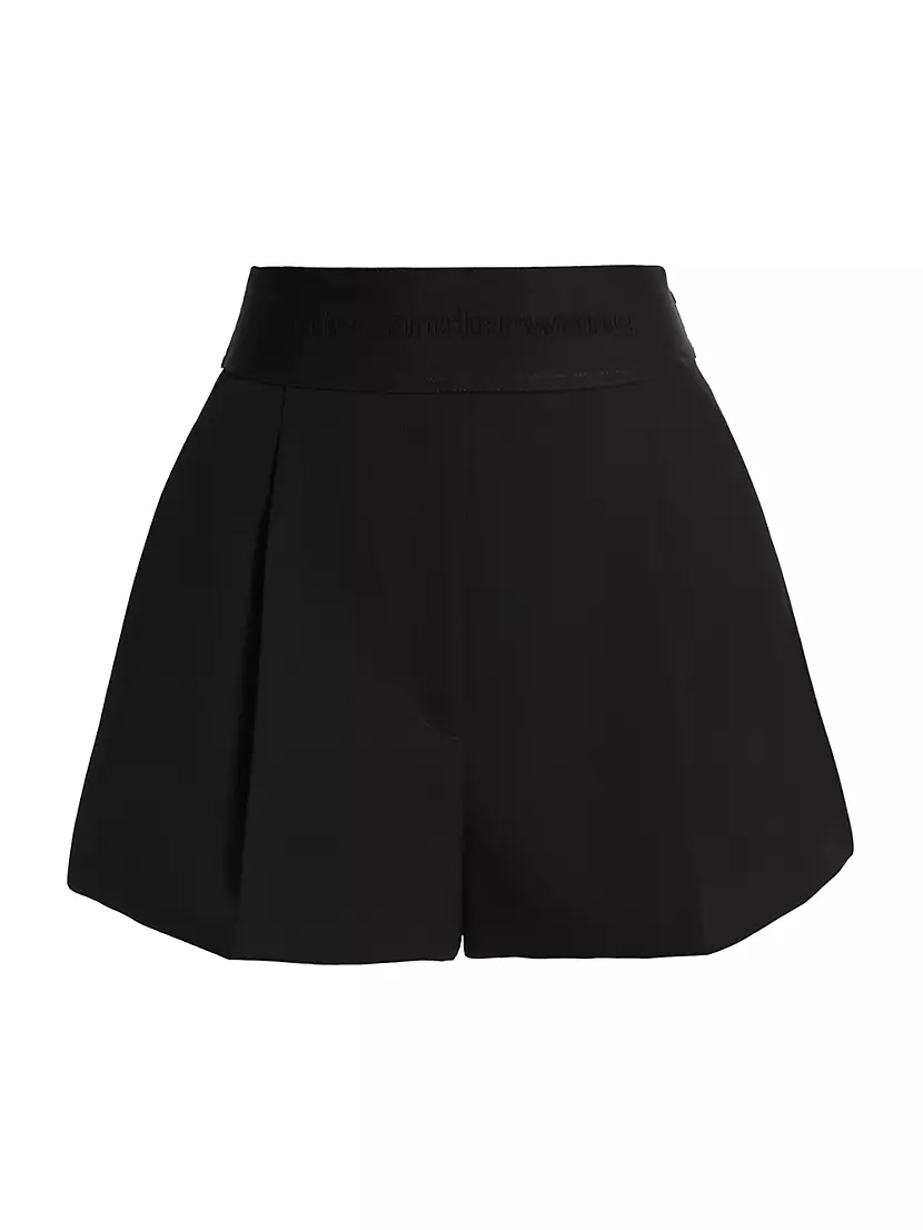 Женские Повседневные шорты Alexander Wang Logo Banded Pleated Alexander Wang