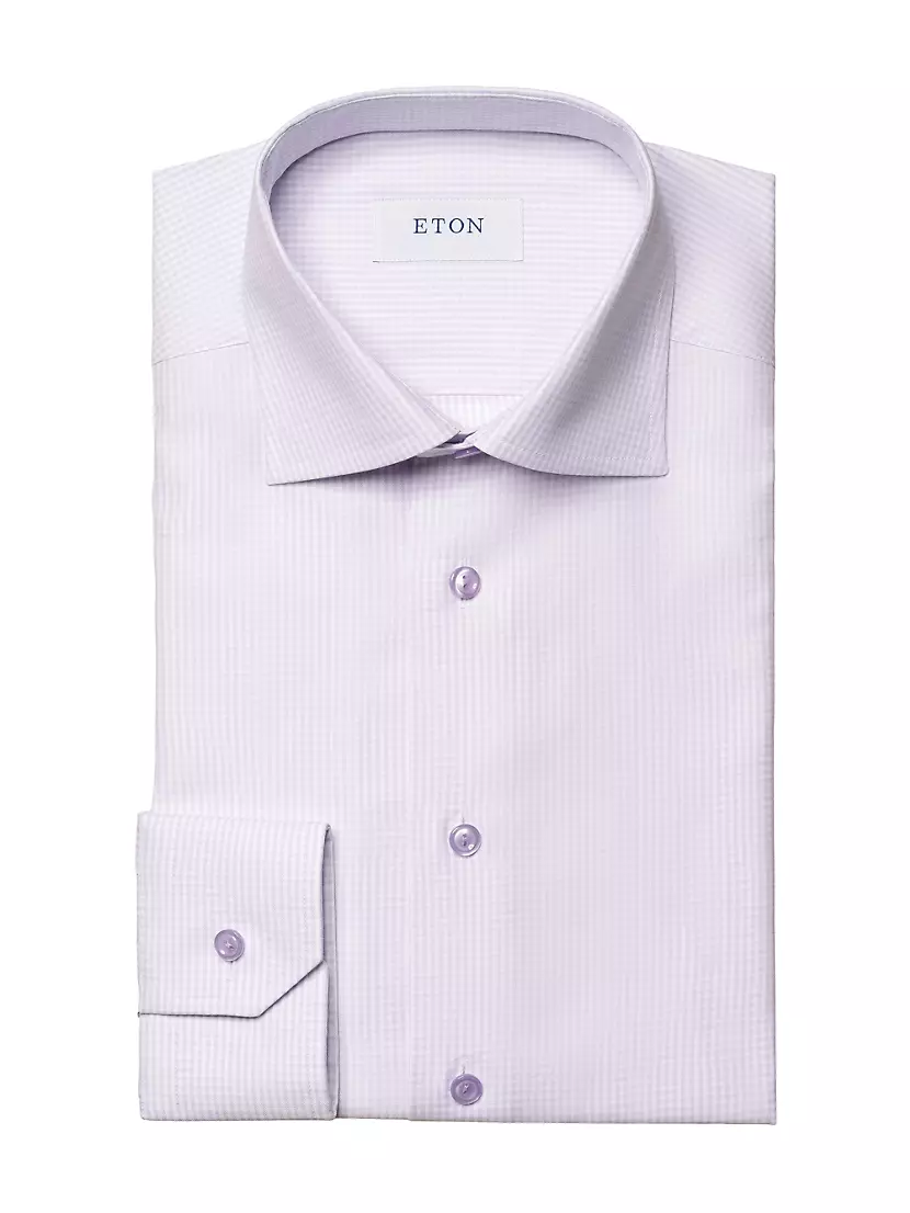 Мужская Классическая рубашка Eton Contemporary-Fit Textured Cotton-Tencel Eton