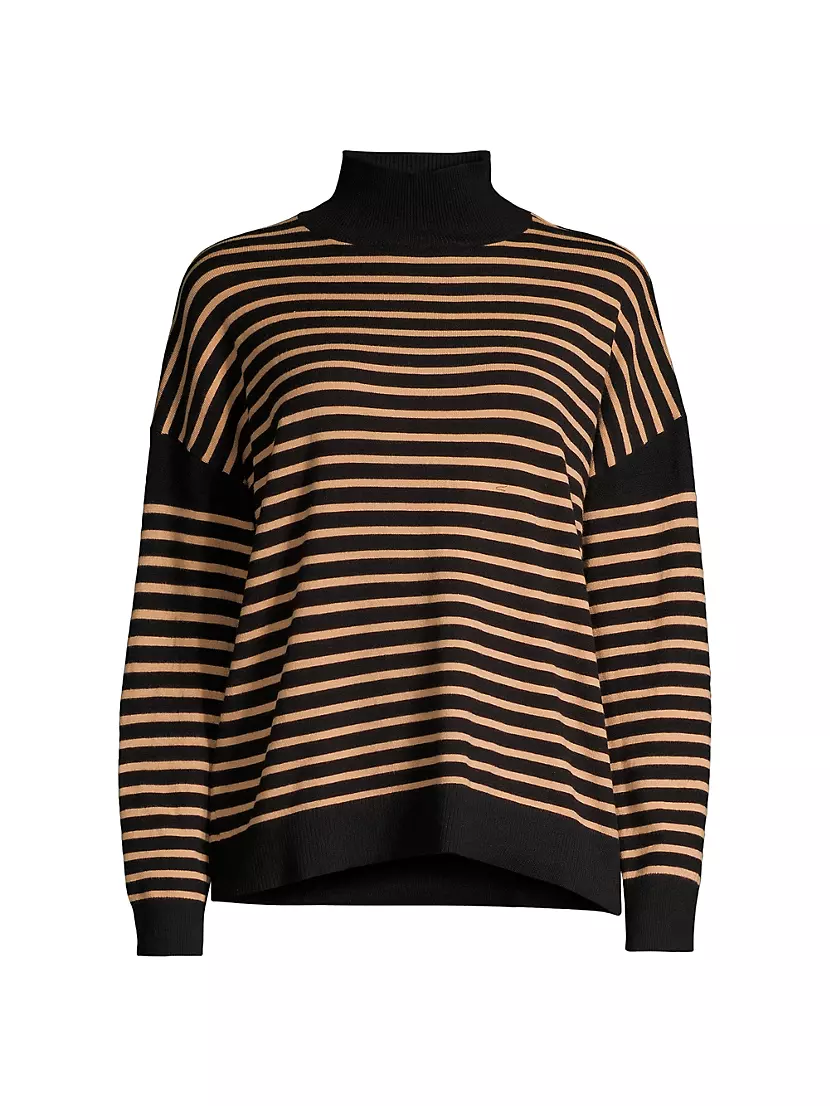 Женская Блузка Majestic Filatures Stripe Mock Turtleneck Majestic Filatures