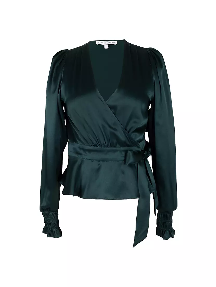 Hailey Silk Wrap Blouse SECRET MISSION