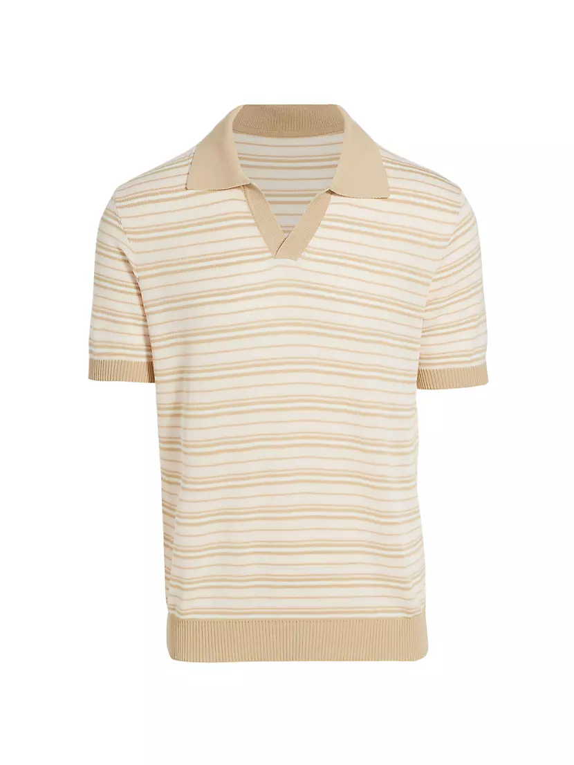 Мужская Поло рубашка Saks Fifth Avenue Multi Striped Open Collar Saks Fifth Avenue