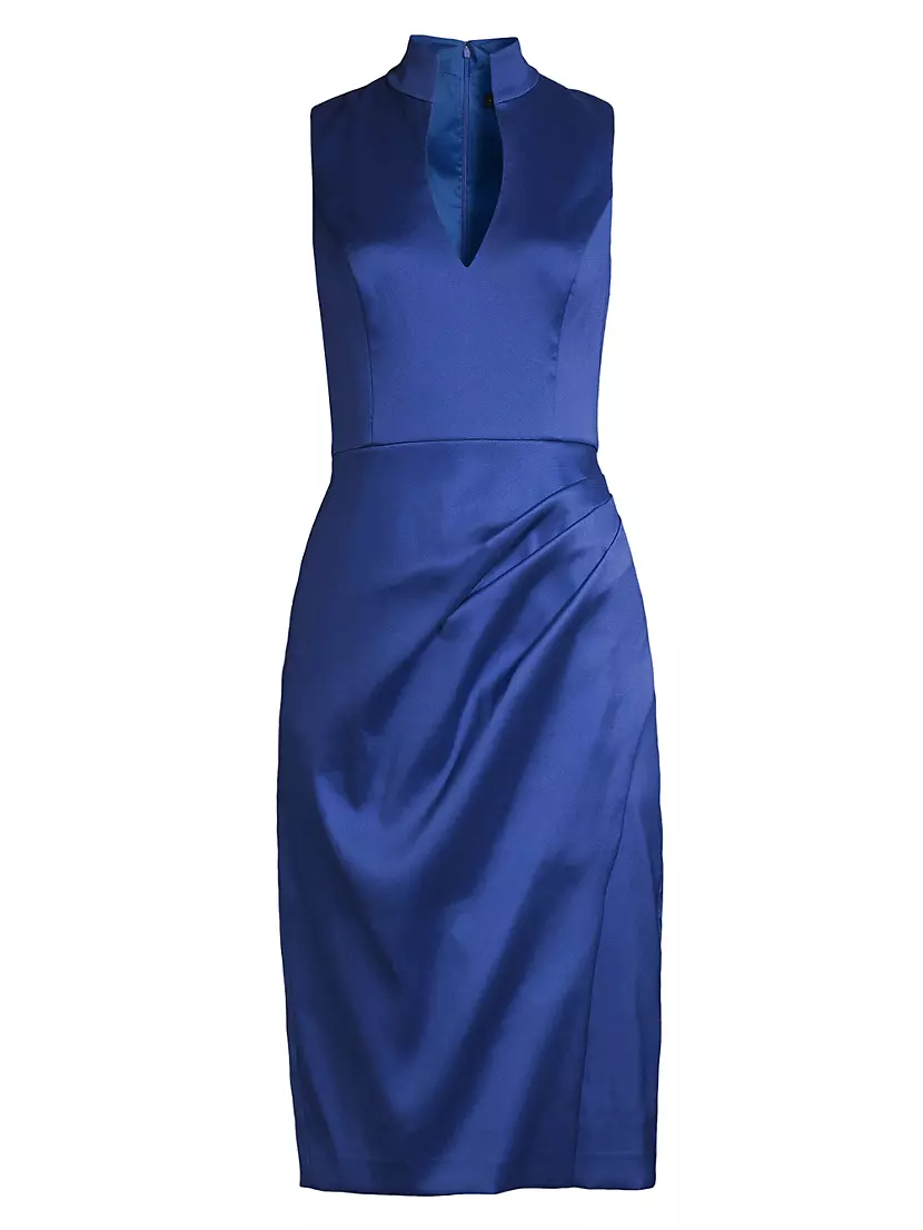 Женское Вечернее Платье Aidan Mattox Satin Sheath Midi-Dress Aidan Mattox