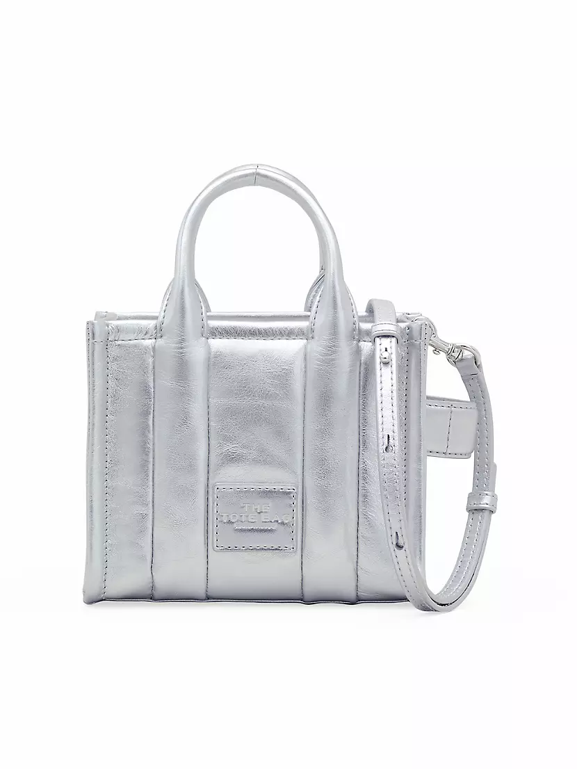 The Metallic Leather Crossbody Tote Bag Marc Jacobs