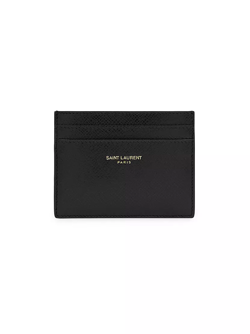 Кардхолдер из экологоченной кожи, размеры 10 x 7.5 см Saint Laurent