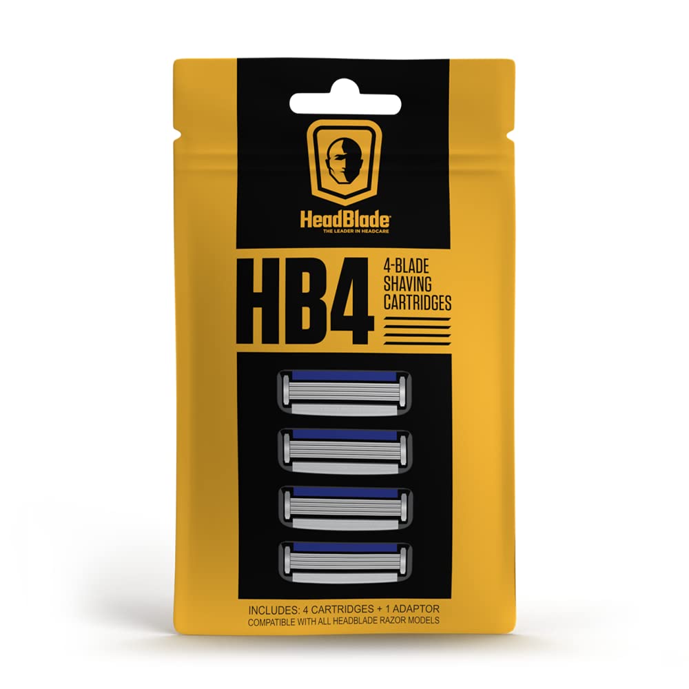 HeadBlade Cartuchos de Afeitado de Cuatro Hojas HB4 (4 Hojas) Pack de 3 HeadBlade