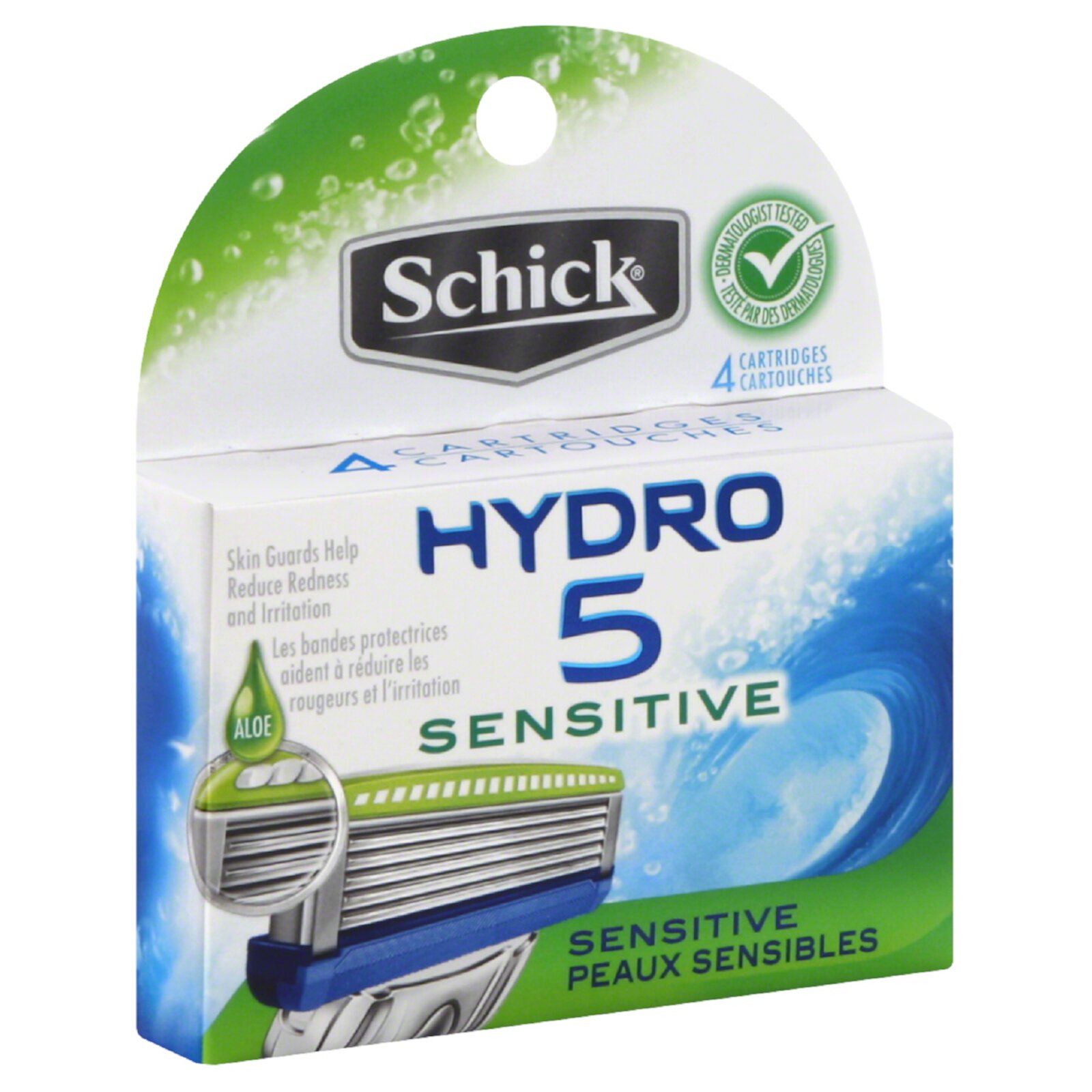 Schick Hydro Comodidad para la Piel de 5 Hojas, Recambio de Hojas de Afeitar para Pieles Sensibles, 4 Unidades (Paquete de 3) Schick