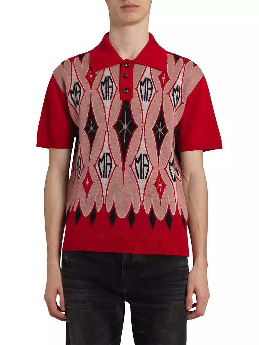 Мужская Поло рубашка Amiri Argyle Wool Amiri