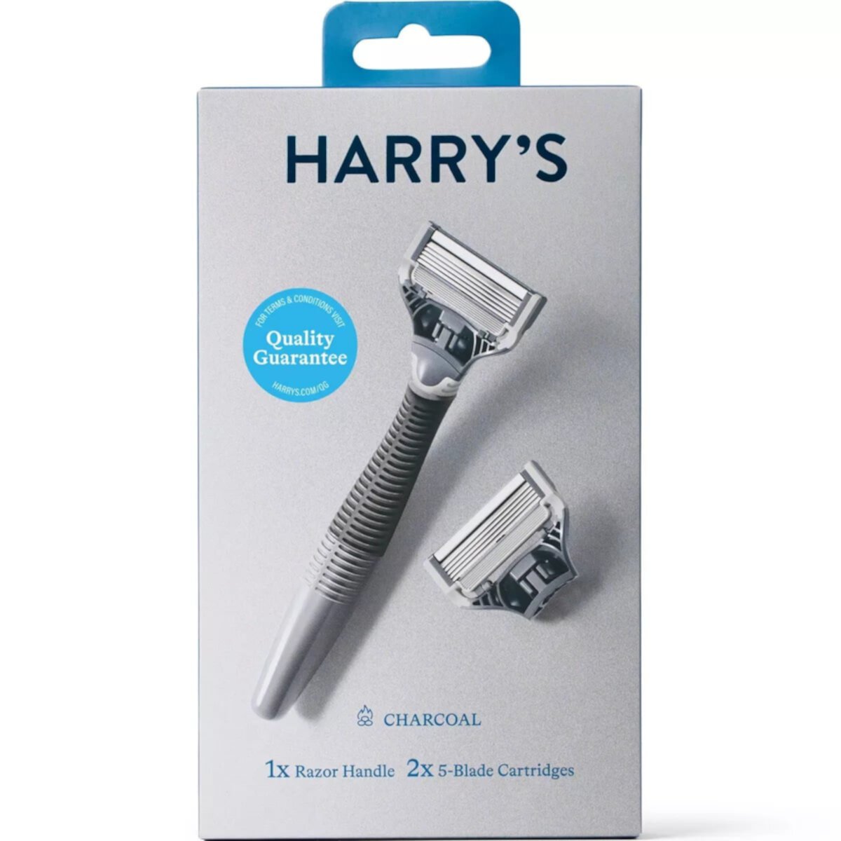 Harry's Men's 5-Blade Manual Razor Handle and 2 Razor Blade Refills, Charcoal Gray Harry's