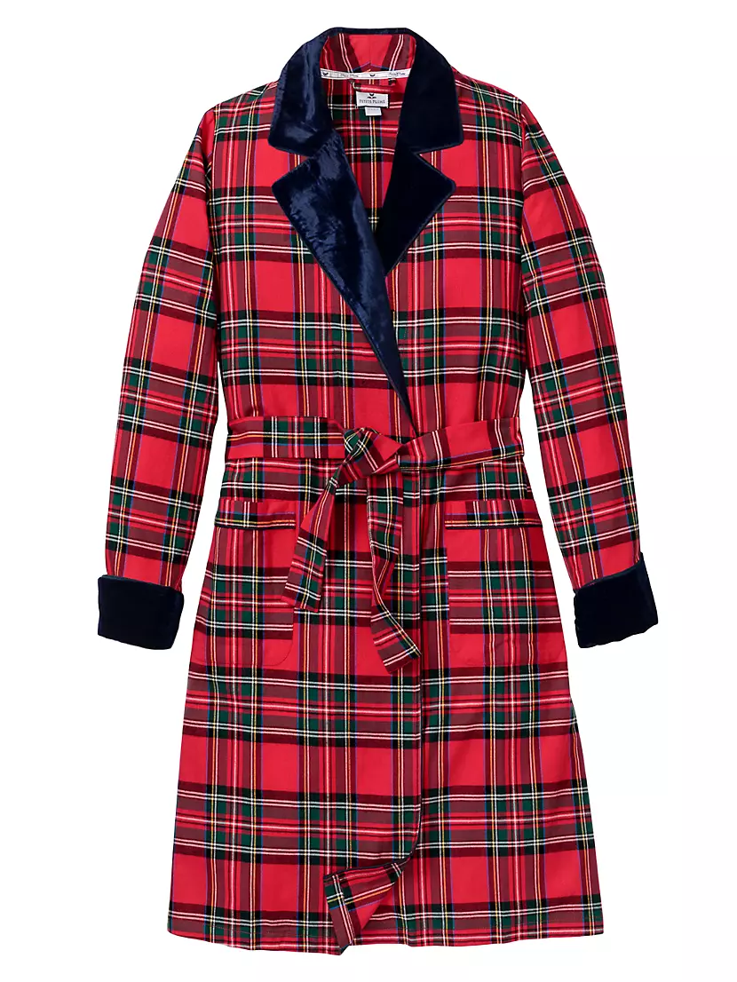 Женский Халат Petite Plume Imperial Tartan Velvet-Trim Petite Plume