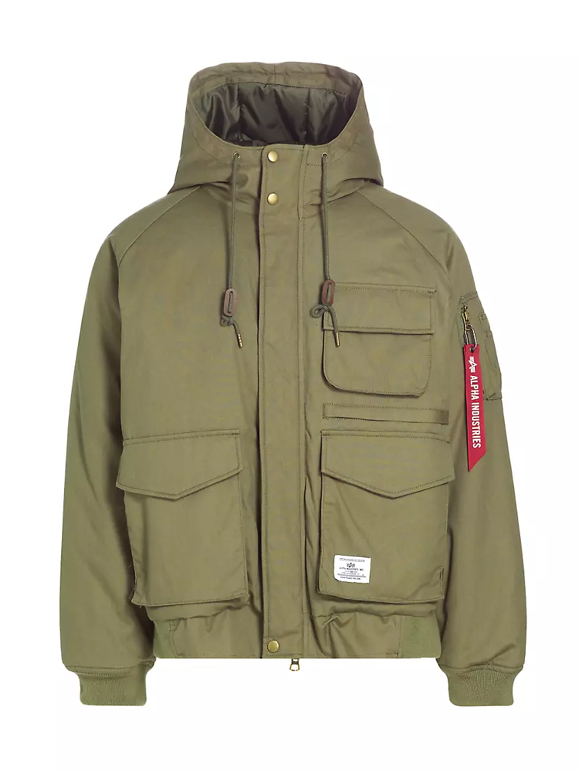 Модная хлопковая охотничья куртка MA-1 с капюшоном и молнией от Alpha Industries Alpha Industries