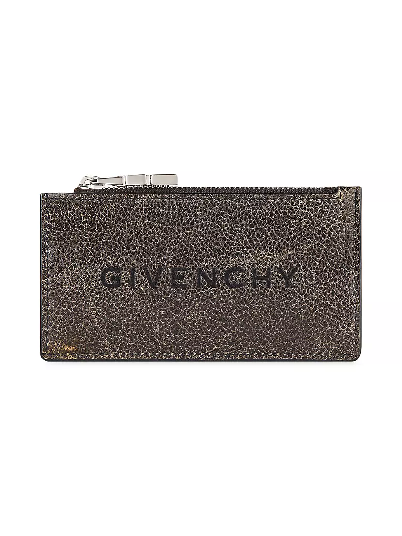 Кардхолдер Givenchy Zipped Card Holder In Crackled Leather Givenchy