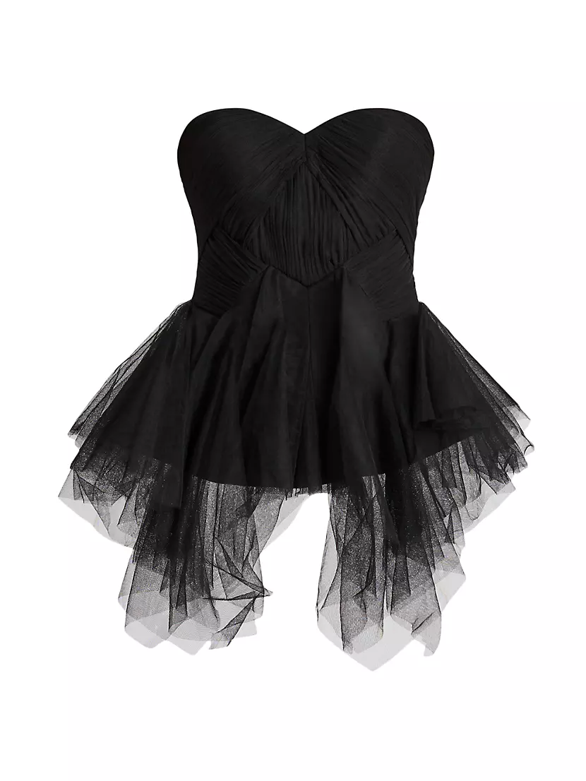 Strapless Ruffled Bustier Top Zac Posen