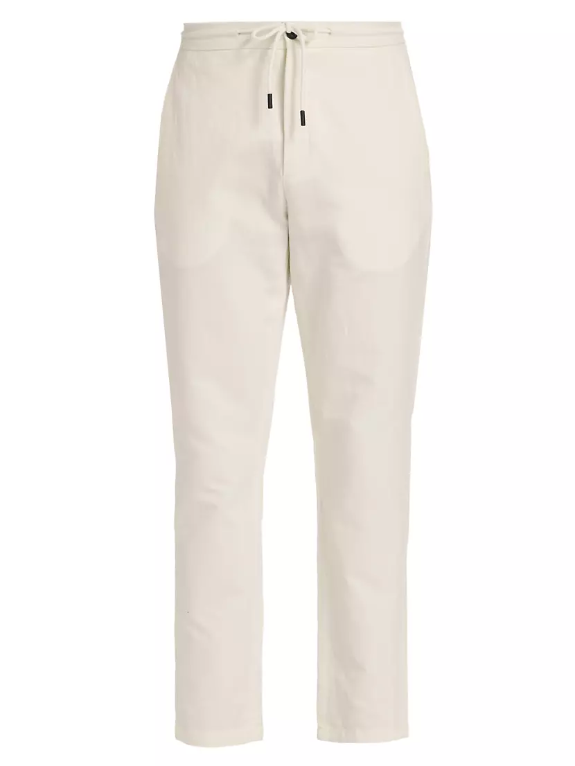 Slim-Fit Linen &amp; Cotton Cropped Pants Saks Fifth Avenue