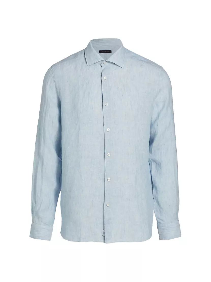 COLLECTION Linen Button-Front Shirt Saks Fifth Avenue