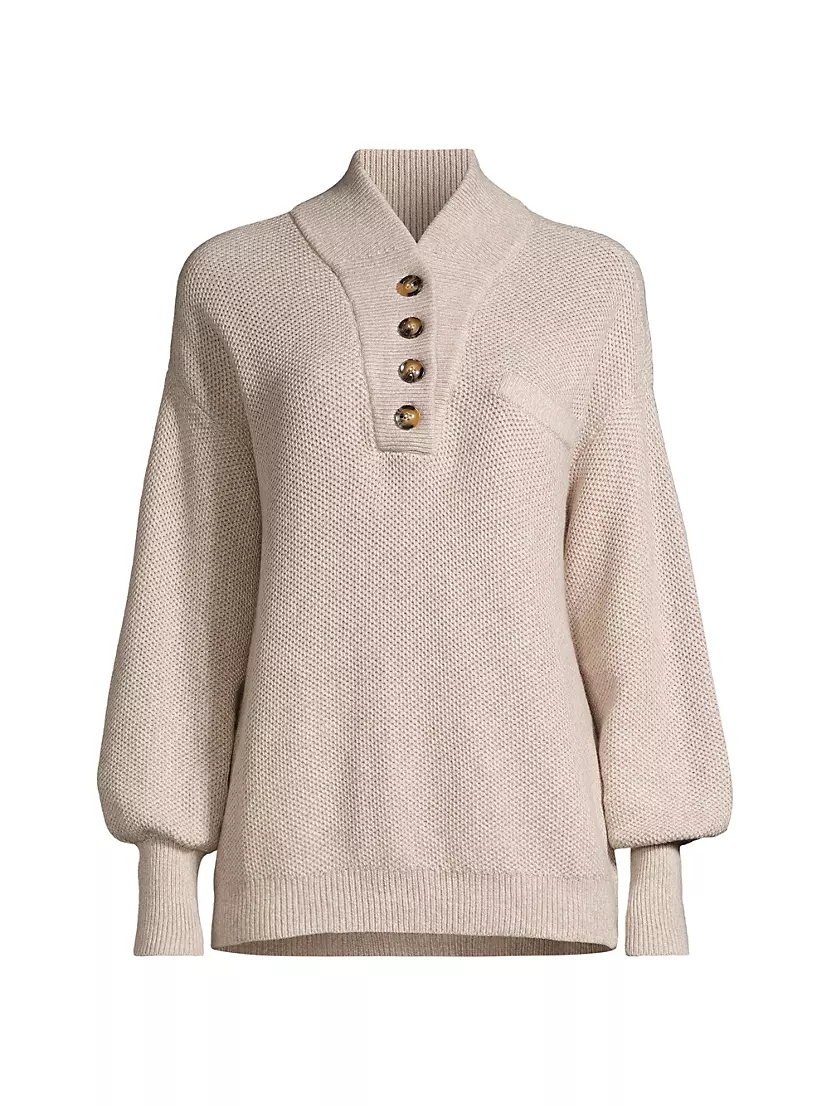 Женский Свитер LUNYA Cozy Cotton-Blend Henley LUNYA