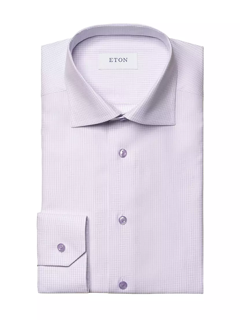 Мужская Классическая рубашка Eton Slim Fit Check Cotton Tencel Eton