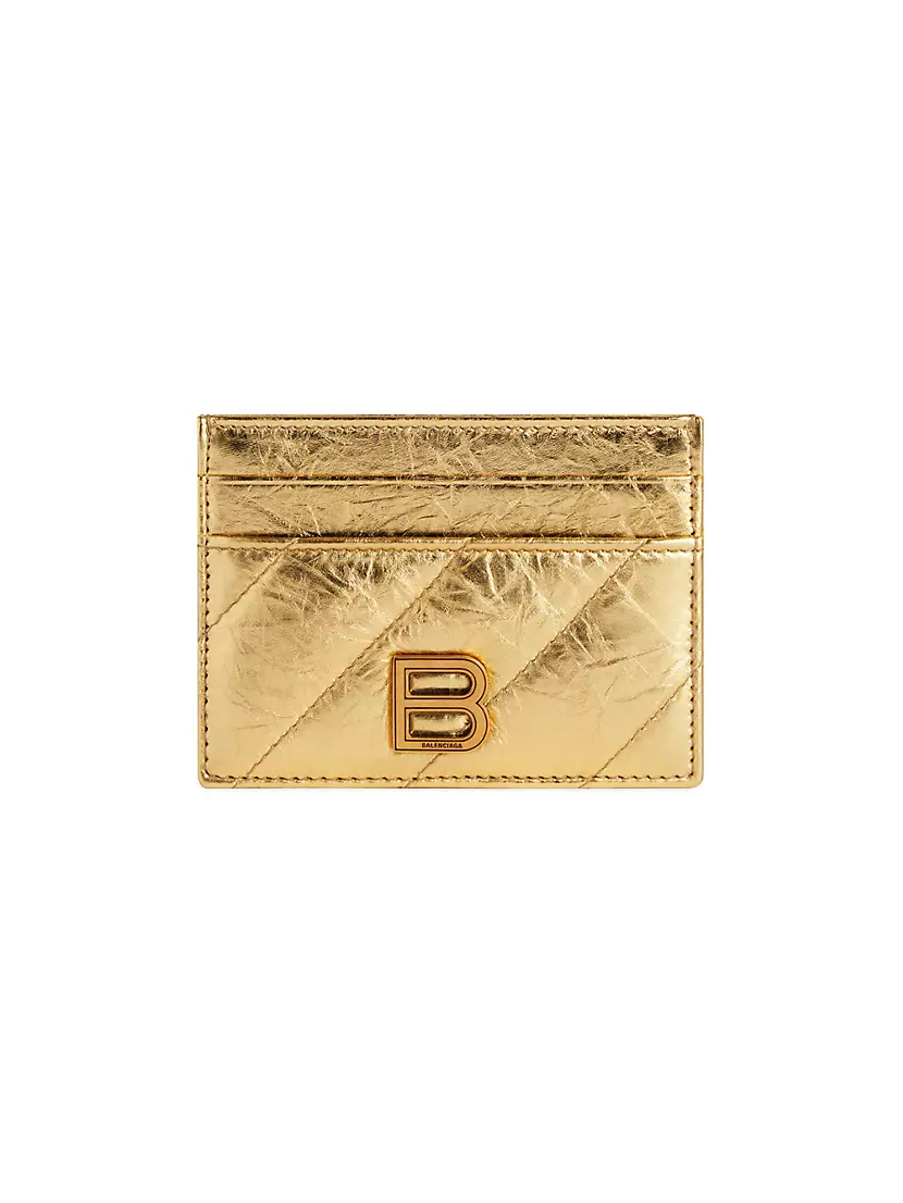 Crush Card Holder Metallized Quilted Balenciaga