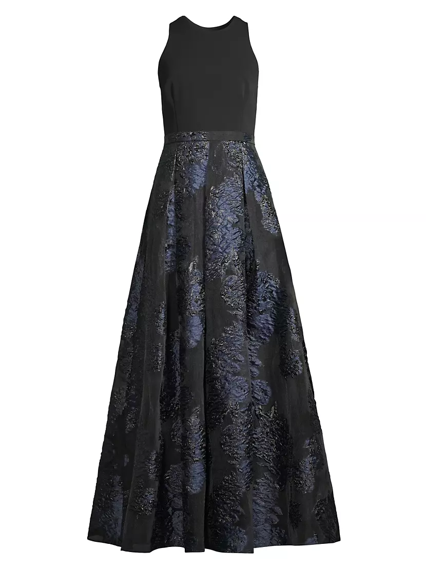 Женское Повседневное платье Aidan Mattox Floral Jacquard Aidan Mattox