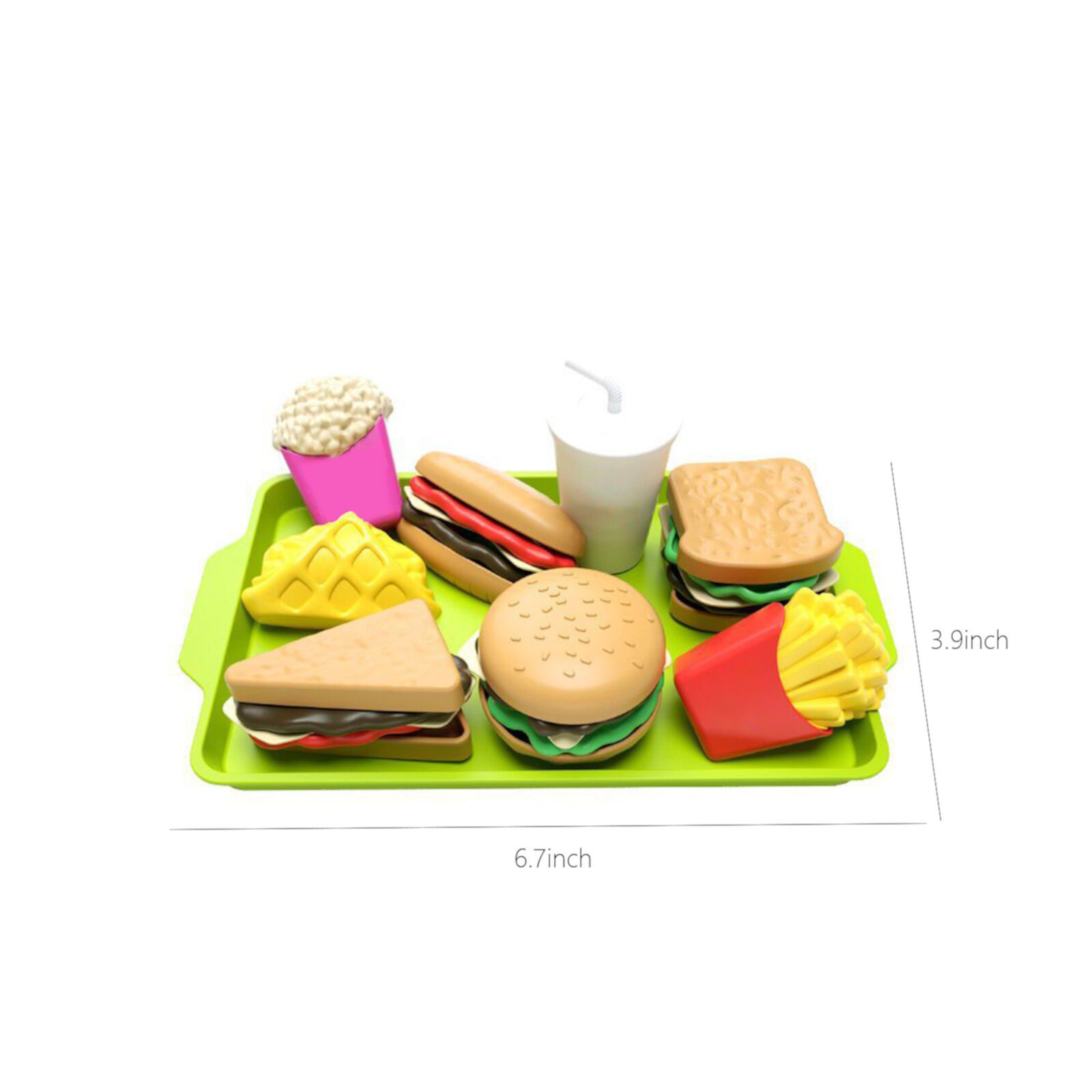 Herrnalise Fast Food Toys Play Food Toy Set,Kitchen Pretend Play Accessories Toy,Including Hamburger French Fries Hot Dog and Coke Gift Toy Set Gift for Kids（9PCS） Herrnalise