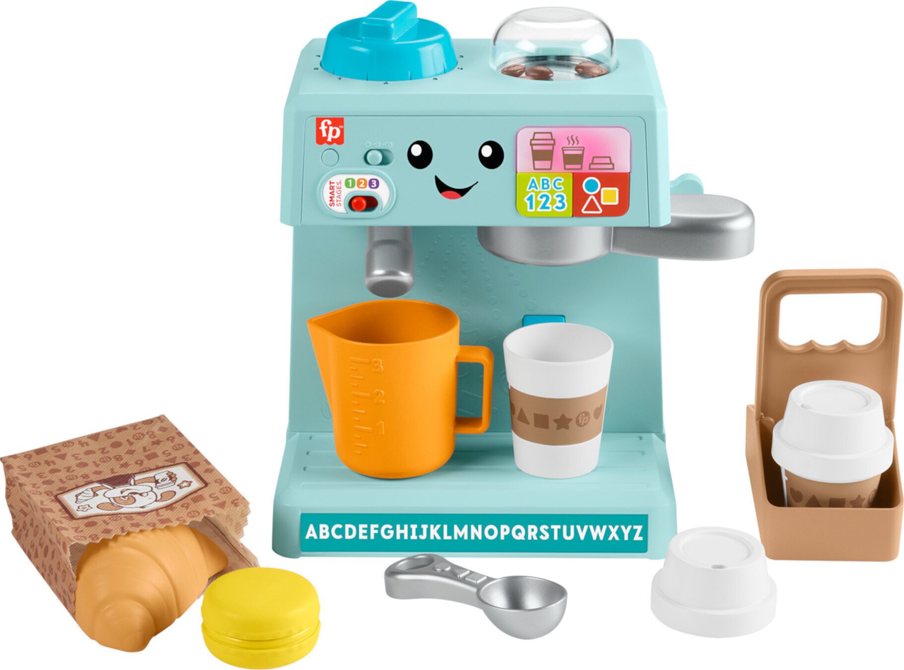 Fisher-Price Laugh & Learn Learn & Serve Coffee Café Toddler Electronic Toy, 10 Play Pieces Fisher-Price