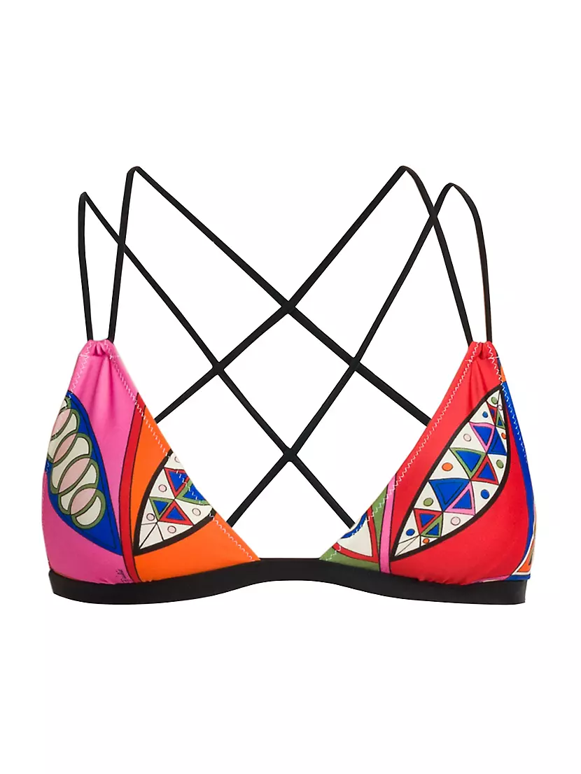 Женский Топ для плавания Pucci Printed Crisscrossed Pucci