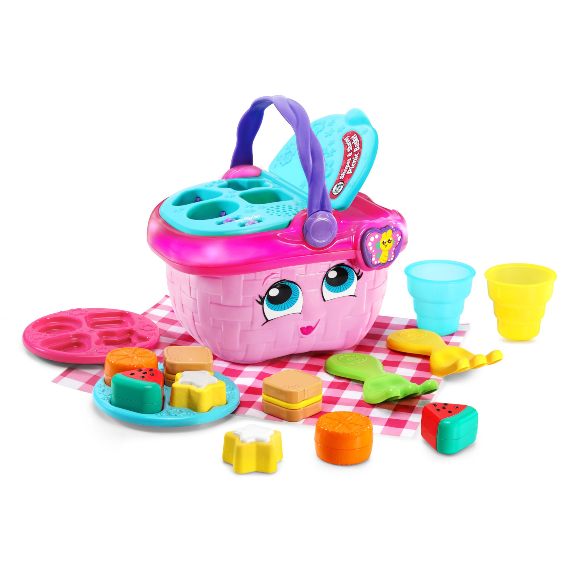 LeapFrog Shapes and Sharing Picnic Basket, Multicolor Role Play Toy for Infants LeapFrog